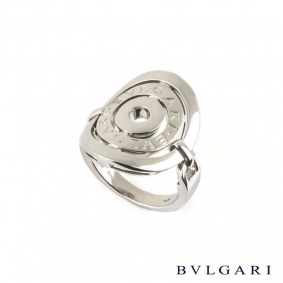 Bvlgari 18k White Gold Astrale Cerchi Ring Size M 1/2